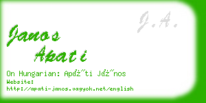 janos apati business card